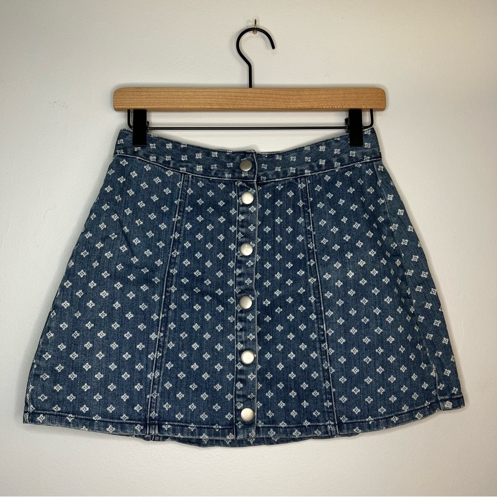 Kendall & Kylie Denim Snapfront Mini Skirt